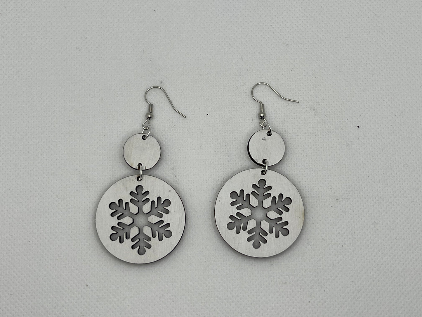 2 Piece Snow Flake Earrings